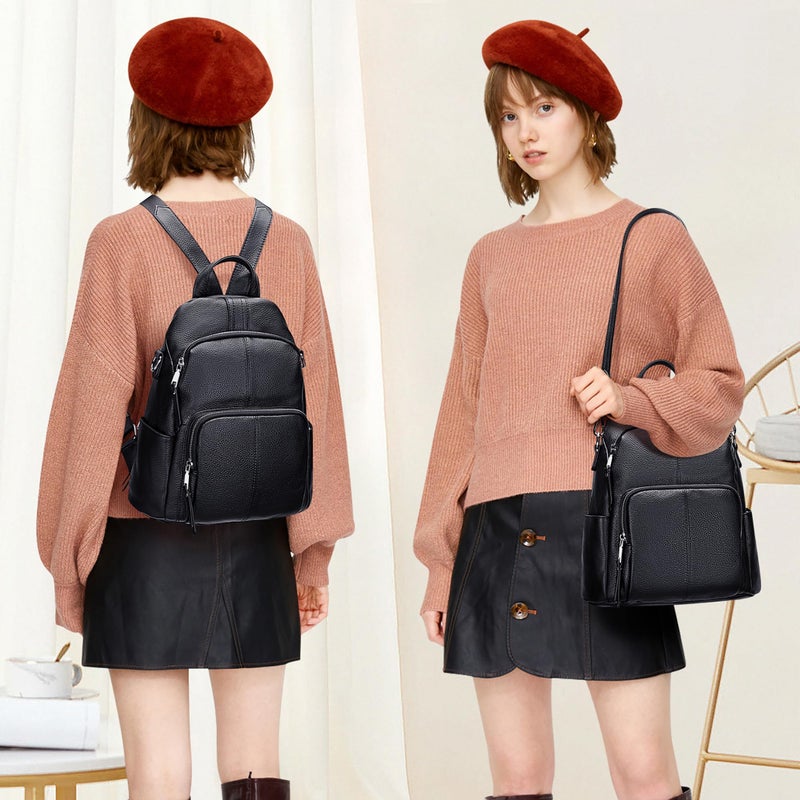 ALTOSY Soft Leather Backpack Purse For Women -theft Backpacks Versatile Shoulder BagÃ¯Â¼Ë†S81 BlackÃ¯Â¼â€° - Image 3